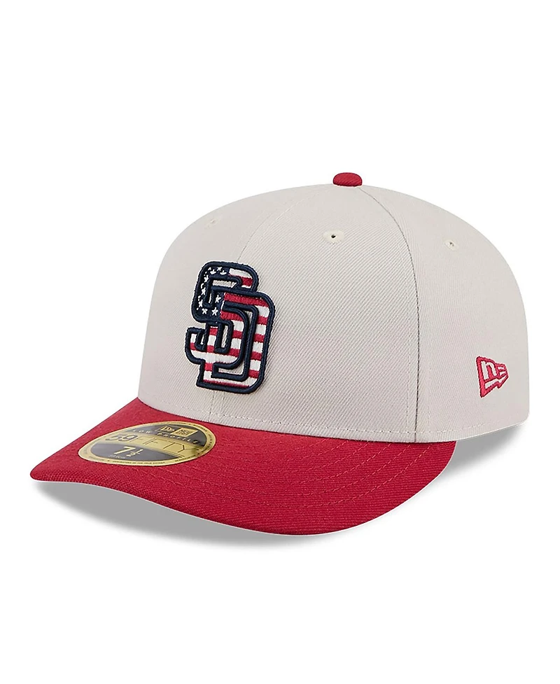 New Era Men's Red San Diego Padres 2024 Fourth of July Low Profile 59FIFTY Fitted Hat