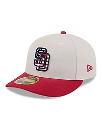 New Era Men's Red San Diego Padres 2024 Fourth of July Low Profile 59FIFTY Fitted Hat