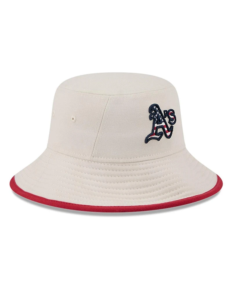 New Era Men's Khaki Oakland Athletics 2024 Fourth of July Bucket Hat