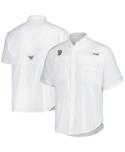 Columbia Men's White San Diego Padres Tamiami Omni-Shade Button-Down Shirt