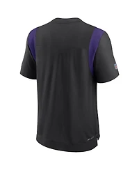 Nike Men's Black Minnesota Vikings Sideline Tonal Logo Performance Player T-Shirt