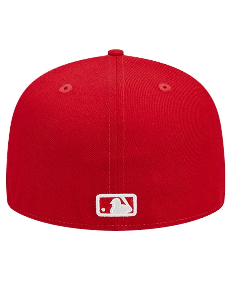 New Era Men's Red Tampa Bay Rays Logo 59FIFTY Fitted Hat