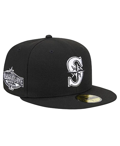New Era Men's Black Seattle Mariners Logo 59FIFTY Fitted Hat