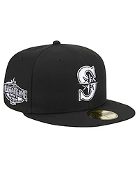 New Era Men's Black Seattle Mariners Logo 59FIFTY Fitted Hat