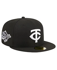 New Era Men's Black Minnesota Twins Logo 59FIFTY Fitted Hat