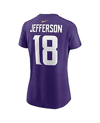 Nike Men's and Women's Justin Jefferson Purple Minnesota Vikings Player Name Number T-Shirt
