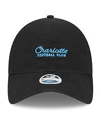 New Era Women's Black Charlotte Fc Throwback 9TWENTY Adjustable Hat