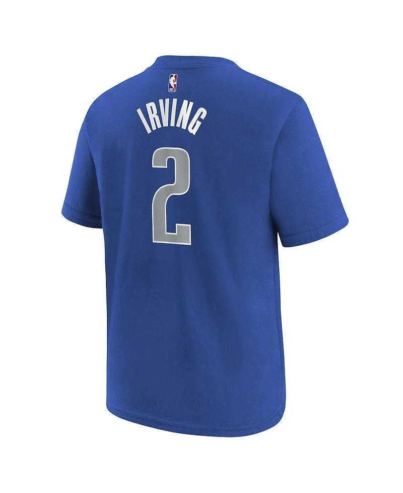 Nike Big Boys and Girls Kyrie Irving Blue Dallas Mavericks Icon Name Number T-Shirt