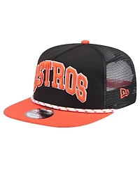 New Era Men's Black Houston Astros Throwback Mesh back Golfer Hat