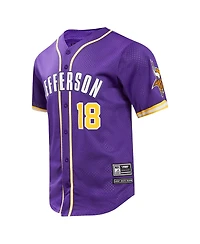 Pro Standard Men's Justin Jefferson Purple Minnesota Vikings Baseball Button-Up Shirt