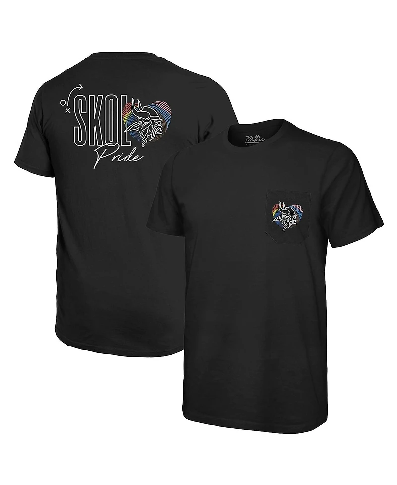 Majestic Men's Threads Black Minnesota Vikings Pride Pocket T-Shirt