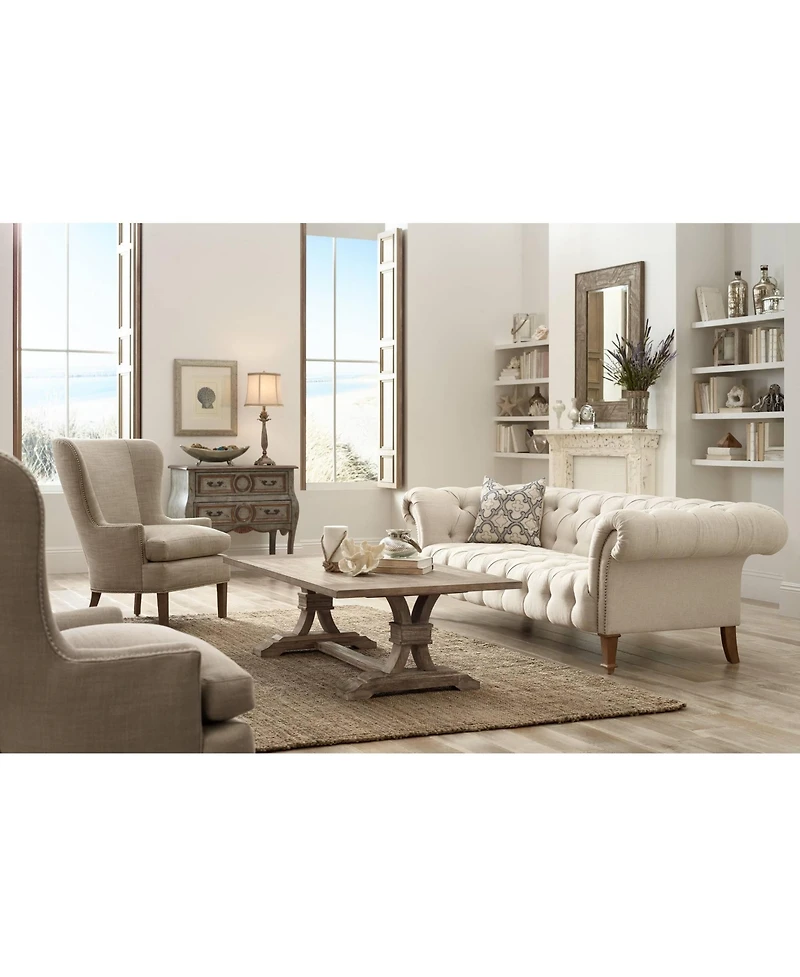 Regency Hill Petite Artichoke Font Traditional Table Lamp 28" Tall Antique White Washed Beige Fabric Bell Shade for Bedroom Living Room Nightstan