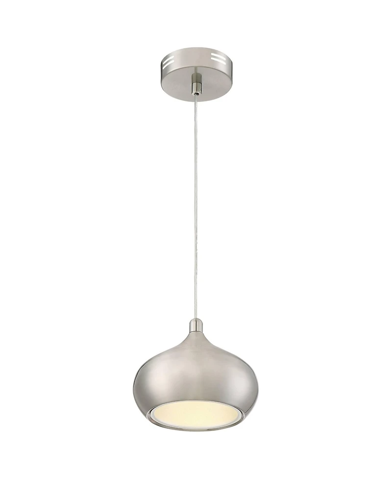 Possini Euro Design Holland Satin Nickel Mini Pendant Light 7 1/2" Wide Modern Led Fixture for Dining Room House Foyer Kitchen Island Entryway Be