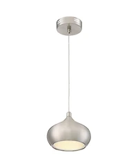 Possini Euro Design Holland Satin Nickel Mini Pendant Light 7 1/2" Wide Modern Led Fixture for Dining Room House Foyer Kitchen Island Entryway Be