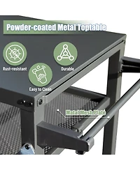 Rust-Proof Outdoor Cooking Prep Table with Ample Storage and Easy Mobility