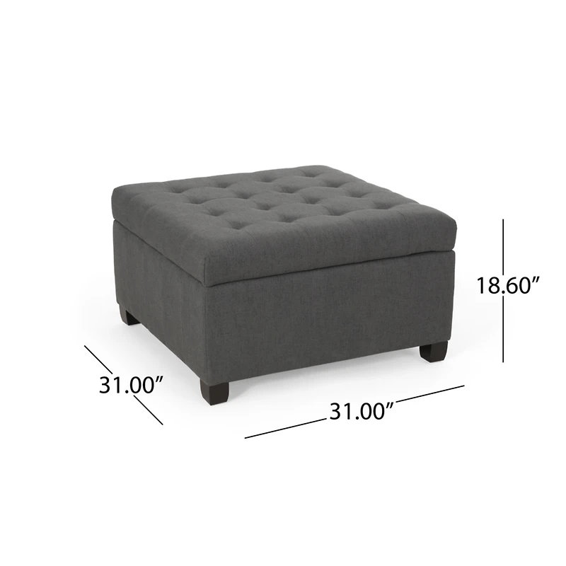 Streamdale Furniture Modern Ottoman with Storage | Plush Upholstery | Contemporary Waffle Stitch