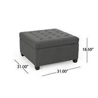 Streamdale Furniture Modern Ottoman with Storage | Plush Upholstery | Contemporary Waffle Stitch