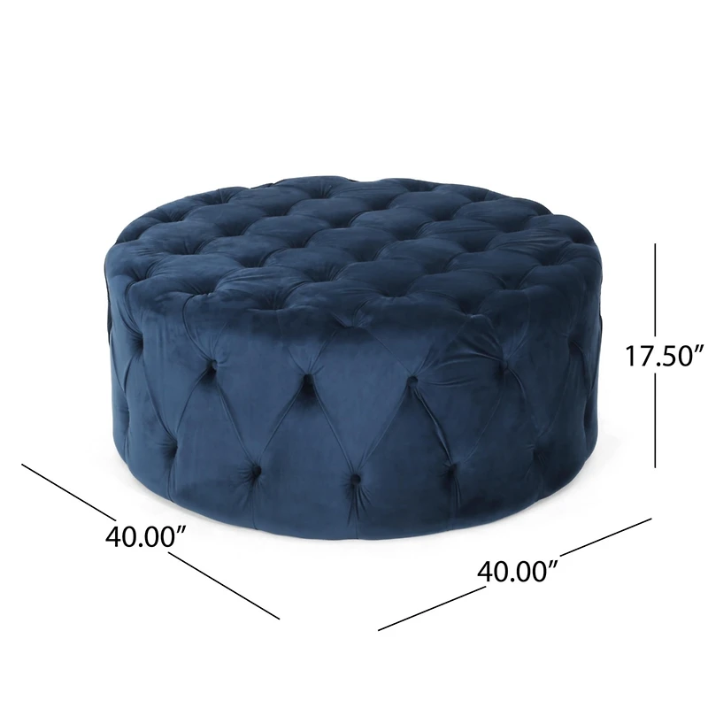 Streamdale Luxurious Velvet Button-Tufted Ottoman Modern Glamour for Any Decor