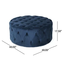 Streamdale Luxurious Velvet Button-Tufted Ottoman Modern Glamour for Any Decor