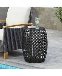 Streamdale Modern Side Table Elegant Iron Cut Design, Durable Frame, No Assembly