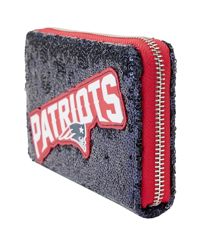 Loungefly New England Patriots Sequin Zip-Around Wallet