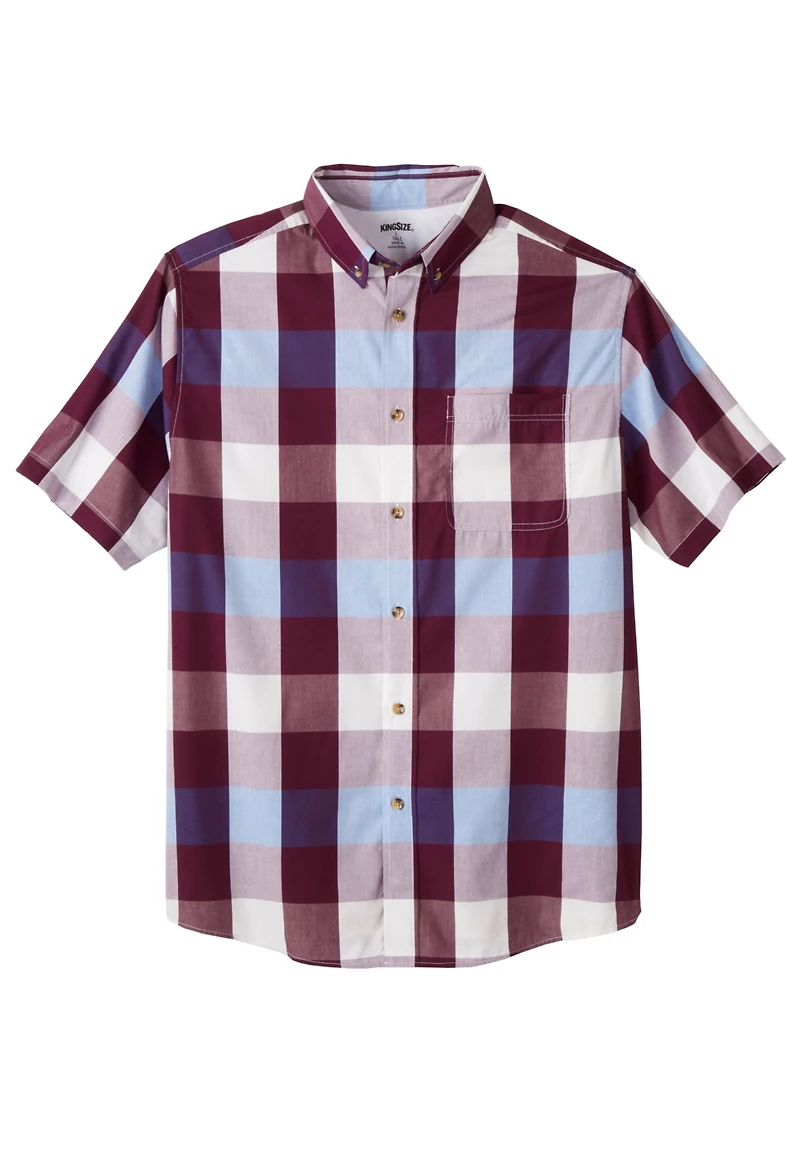 KingSize Big & Tall Check Short-Sleeve Sport Shirt