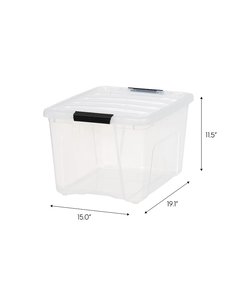 Iris 4 Pack 40qt Clear View Plastic Storage Bin with Lid and Secure Latching Buckles