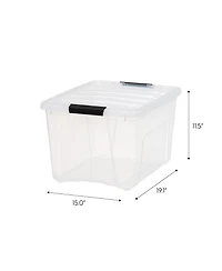 Iris 4 Pack 40qt Clear View Plastic Storage Bin with Lid and Secure Latching Buckles