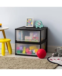 Iris Usa 47 Quart Extra Large Plastic Stacking Drawer, Stackable Storage Organizer Unit with Sliding Drawer for Bedroom Closet Garage Craft Room Dorm