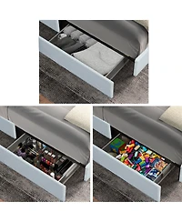 Streamdale Andover Mills Queen Boucle Platform Bed with Storage