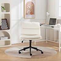 Simplie Fun Adjustable and Swivel Criss-Cross Office Chair with Wide Seat