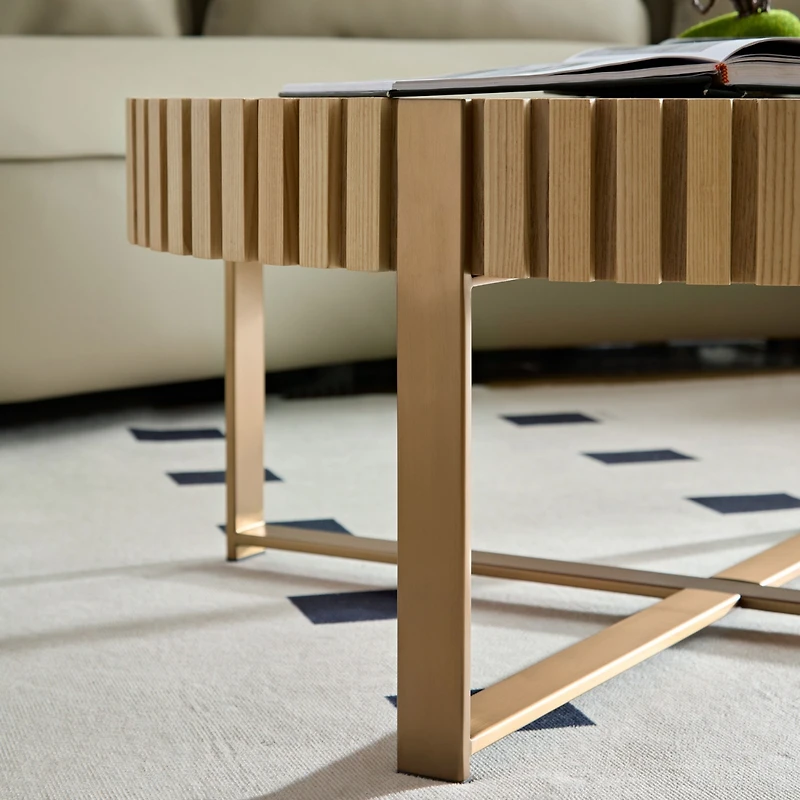 Streamdale Furniture Modern 31.5" Coffee Table with Stainless Steel Base