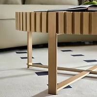 Streamdale Furniture Modern 31.5" Coffee Table with Stainless Steel Base