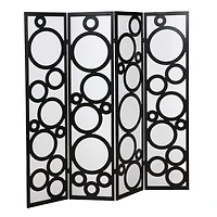 Streamdale Arvada 4-Panel Wood Room Divider with Circle Pattern