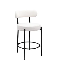 Streamdale Furniture Modern Kitchen Counter Height Bar Stools with Boucle Fabric Curved Back