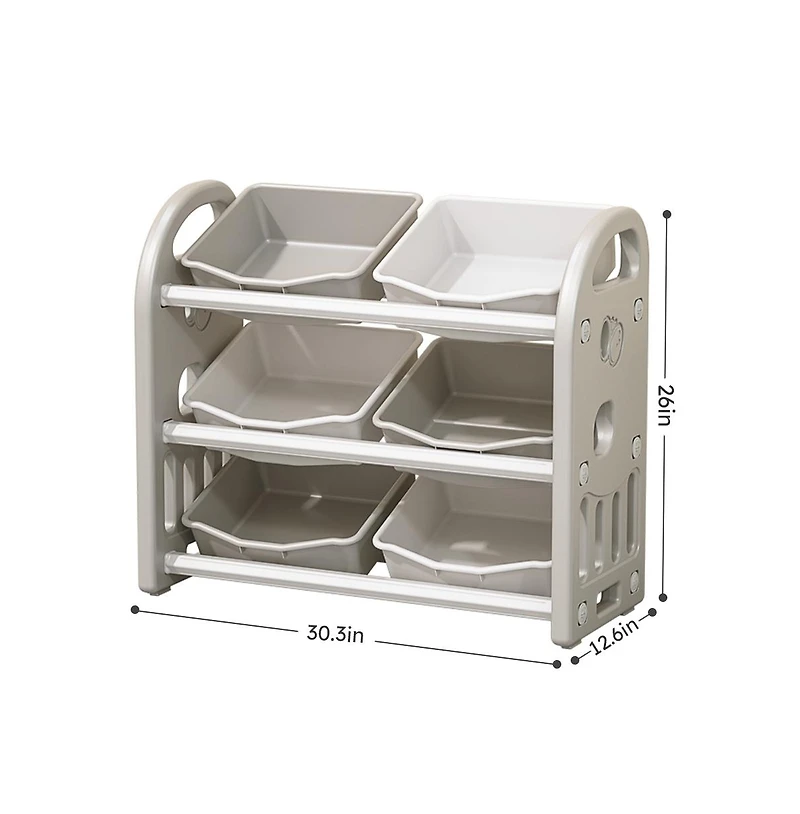 Streamdale Kids Toy Storage Unit with 6 Bins