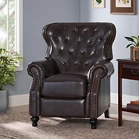 Streamdale Contemporary Button-Tufted Pushback Recliner with Nailhead Accents