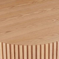 Round Wood Coffee Table - Modern Drum Design