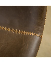 Vintage Pu Leather Dining Chairs, Set of 2, Antique Brown