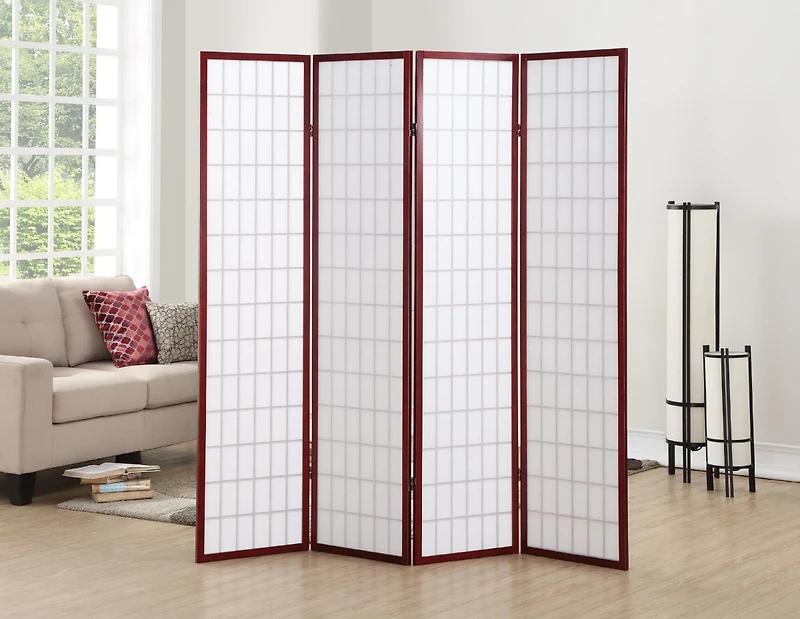 Streamdale 4 Panel Oriental Shoji Screen / Room Divider, Cherry