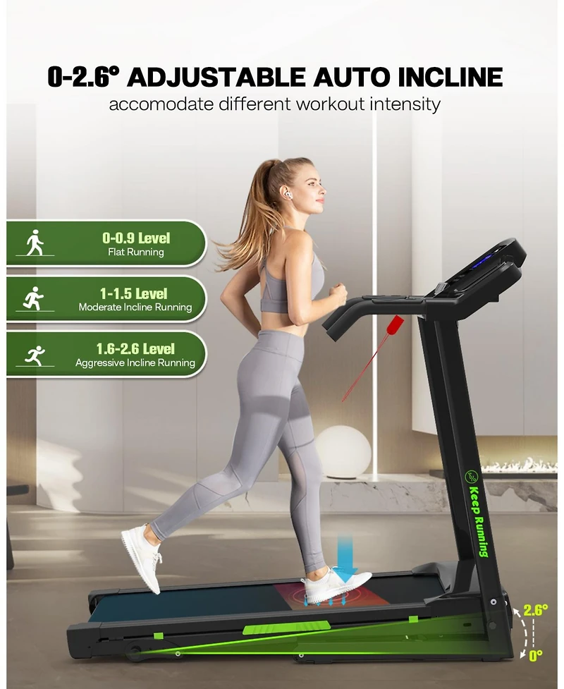 Streamdale Silent Treadmill with Space-Saving Design
