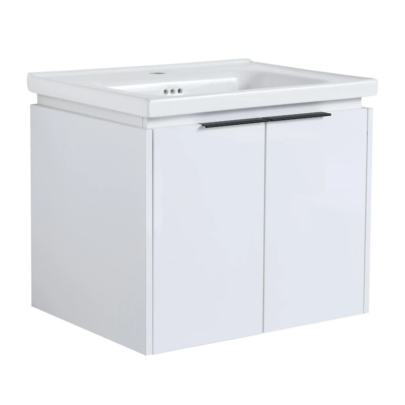 Simplie Fun 24 Inch Soft Close Doors Bathroom Vanity With Sink, Suitable For Small Bathroom