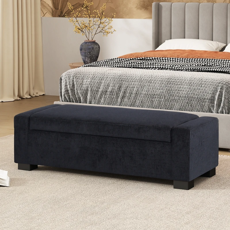 Streamdale Stylish Fabric Storage Ottoman with Flip-Lid Top