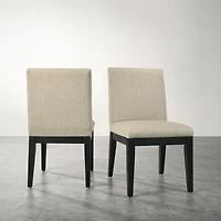 Streamdale Furniture Rocco Contemporary Solid Wood Dining Chairs, Set of 2, Beige