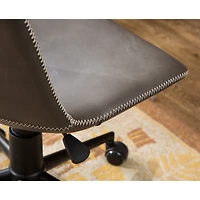 Simplie Fun Faux Leather 360 Swivel Air Lift Office Chair, Antique Gray