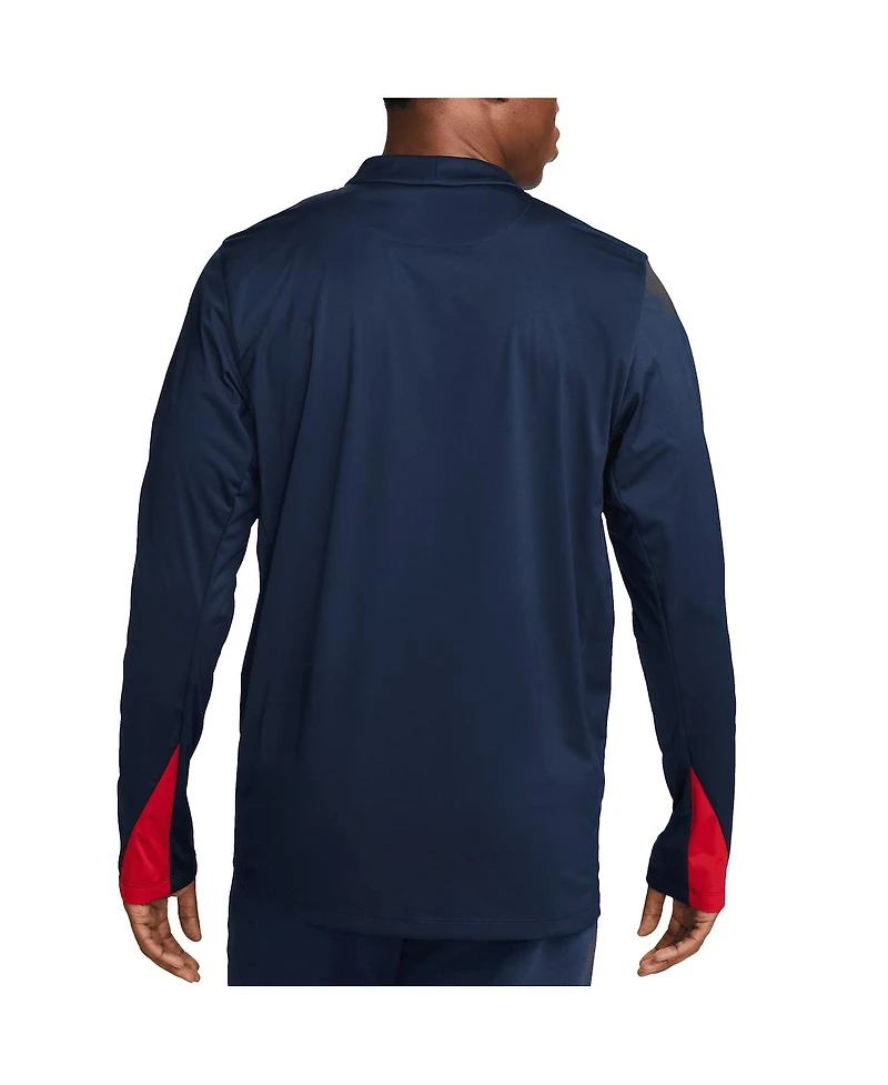 Nike Men's Navy Usmnt 2024 Strike Drill Performance Quarter-Zip Pullover Top