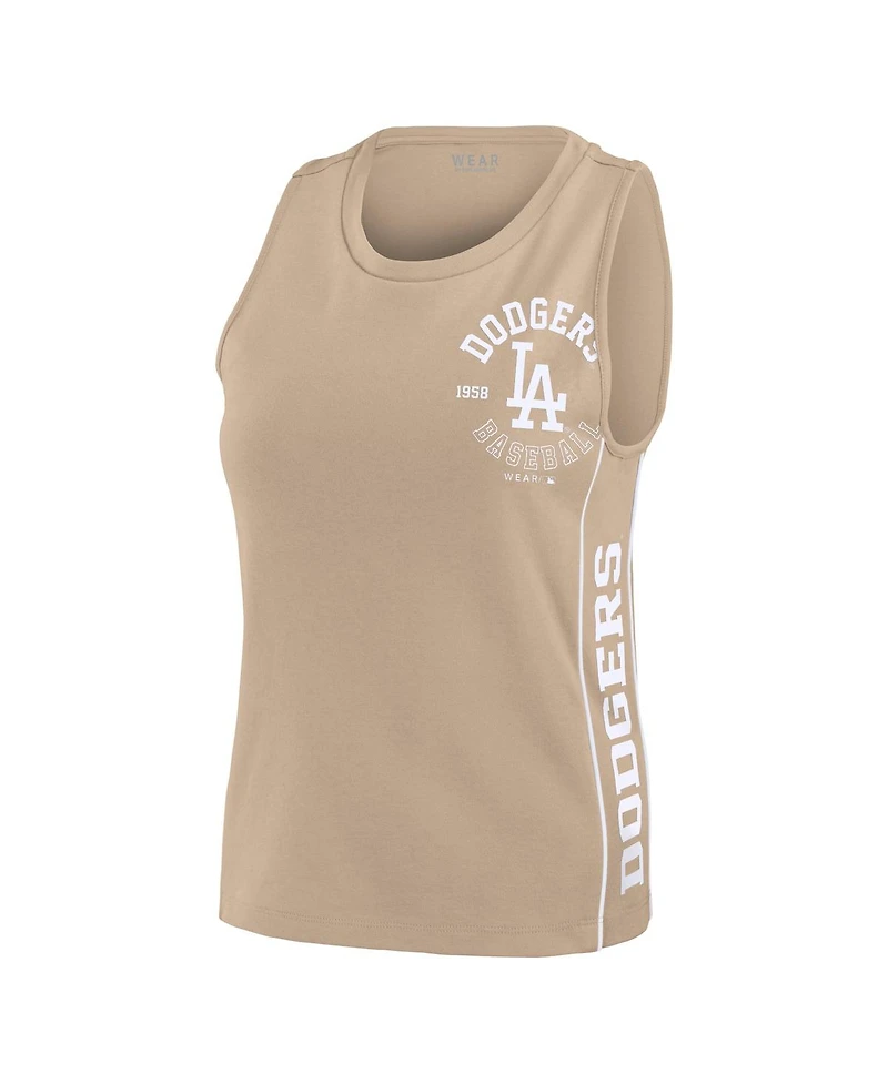 Wear by Erin Andrews Women's Tan Los Angeles Dodgers Tonal Tank Top