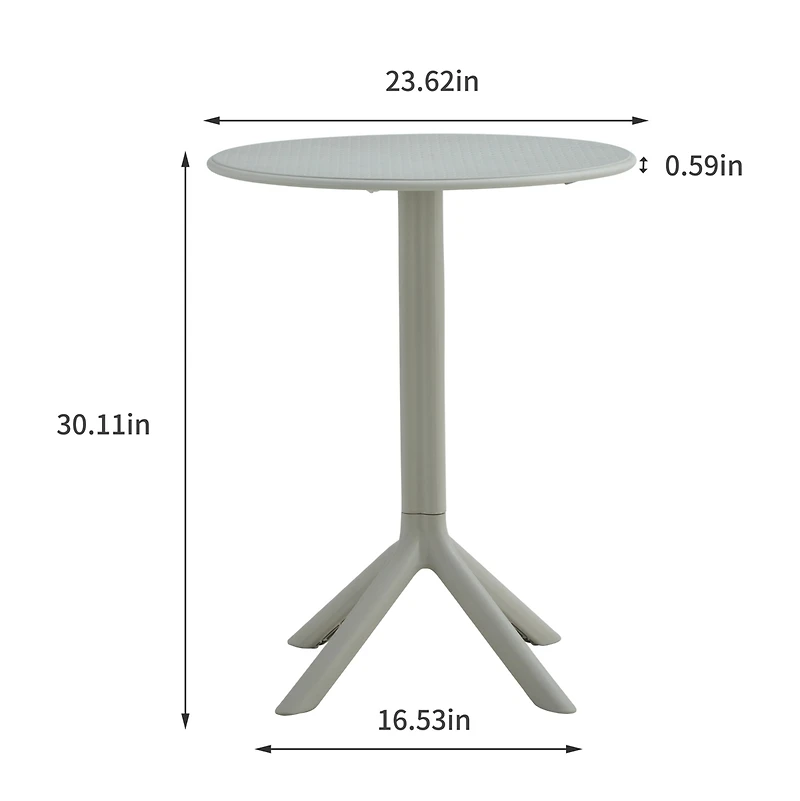 Streamdale 3 piece plastic arm chair Bistro Grs Premium Ocean Plastic, Light grey