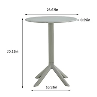 Streamdale 3 piece plastic arm chair Bistro Grs Premium Ocean Plastic, Light grey