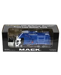 First Gear Dcp 1/64 White & Blue Mack Lr w/ McNeilus Meridian Fel Refuse Body & Refuse Bin